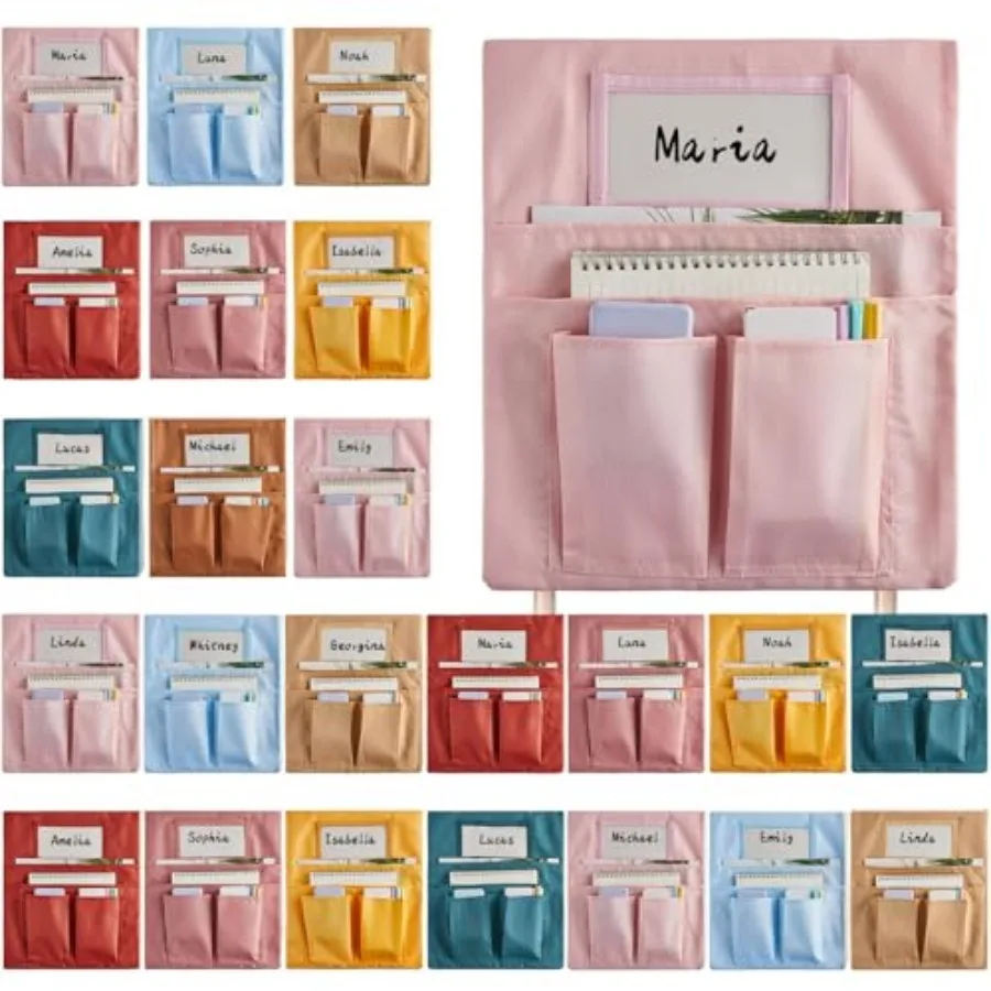 24 Pcs Chair Pockets for Classroom 14 x 13 inch Seat Sacks with Name Tag for Classroom Chairback Pocket Chart K-2 Multi Pockets
24 Pcs Chair Pockets for Classroom 14 x 13 inch Seat Sacks with Name Tag for Classroom Chairback Pocket Chart K-2 Multi Pockets