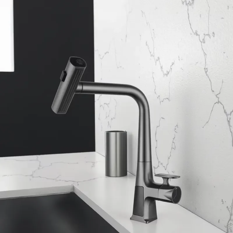 Digital Display Touchless Kitchen Faucet with LED Light for Pull-Out Hot Cold Mixer Tap
Digital Display Touchless Kitchen Faucet with LED Light for Pull-Out Hot Cold Mixer Tap