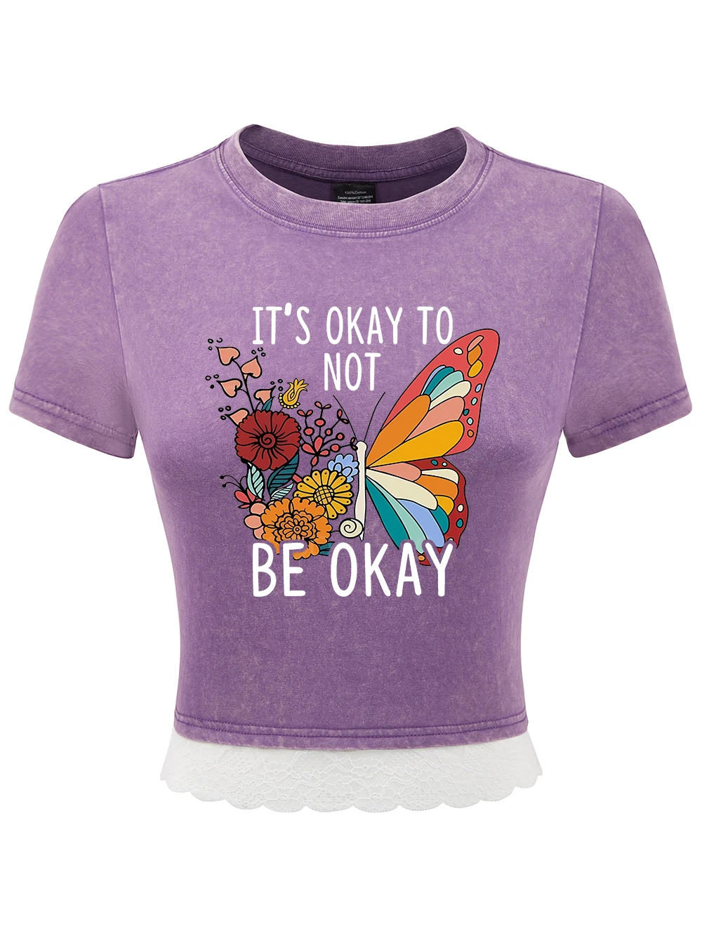 It'S Okay To Not Be Okay Хлопковые стираные футболки с принтом Женские летние укороченные топы с кружевным подолом Рваные футболки обычного кроя Сексуальная одежда
It'S Okay To Not Be Okay Хлопковые стираные футболки с принтом Женские летние укороченные топы с кружевным подолом Рваные футболки обычного кроя Сексуальная одежда