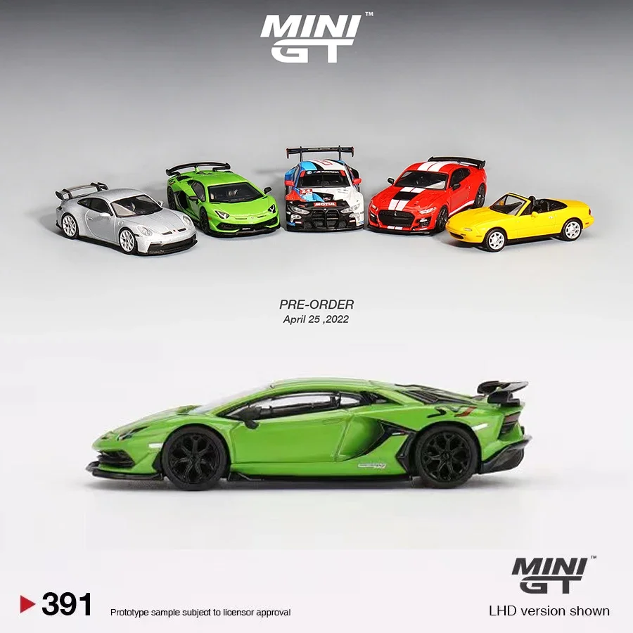 MINI GT 1/64, модель автомобиля LB, автомобиль для бега SVJ Verde Mantis, литой под давлением, # 391-LHD
MINI GT 1/64, модель автомобиля LB, автомобиль для бега SVJ Verde Mantis, литой под давлением, # 391-LHD