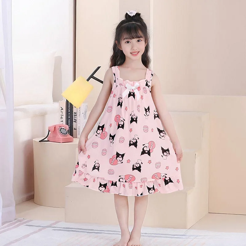 Hello Kitty My Melody Kuromi Sleeveless Nightgown Girl Pajamas Summer Cloud Cotton Older Kids Cartoon Princess Style Homewear
Hello Kitty My Melody Kuromi Sleeveless Nightgown Girl Pajamas Summer Cloud Cotton Older Kids Cartoon Princess Style Homewear