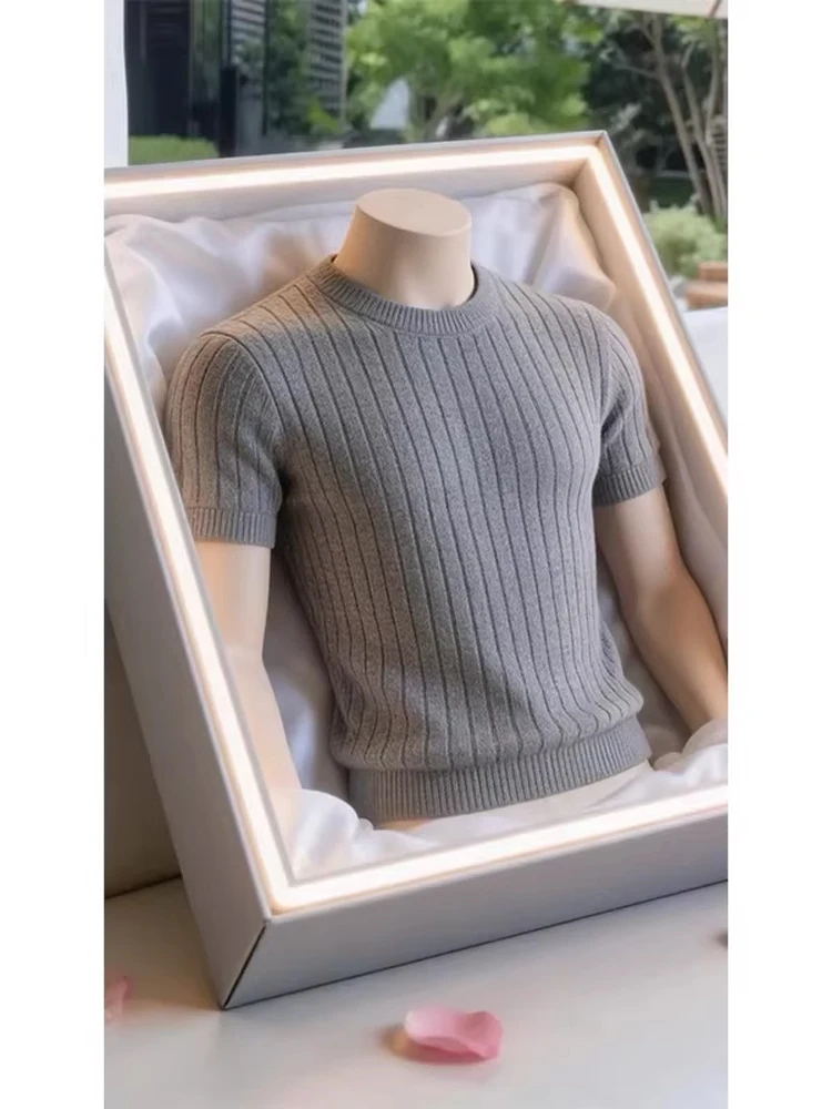 Knitted Short Sleeve round Neck T-Shirt Casual American Style Half Sleeve Cotton Polyester Blend Summer Fashion for Men
Knitted Short Sleeve round Neck T-Shirt Casual American Style Half Sleeve Cotton Polyester Blend Summer Fashion for Men