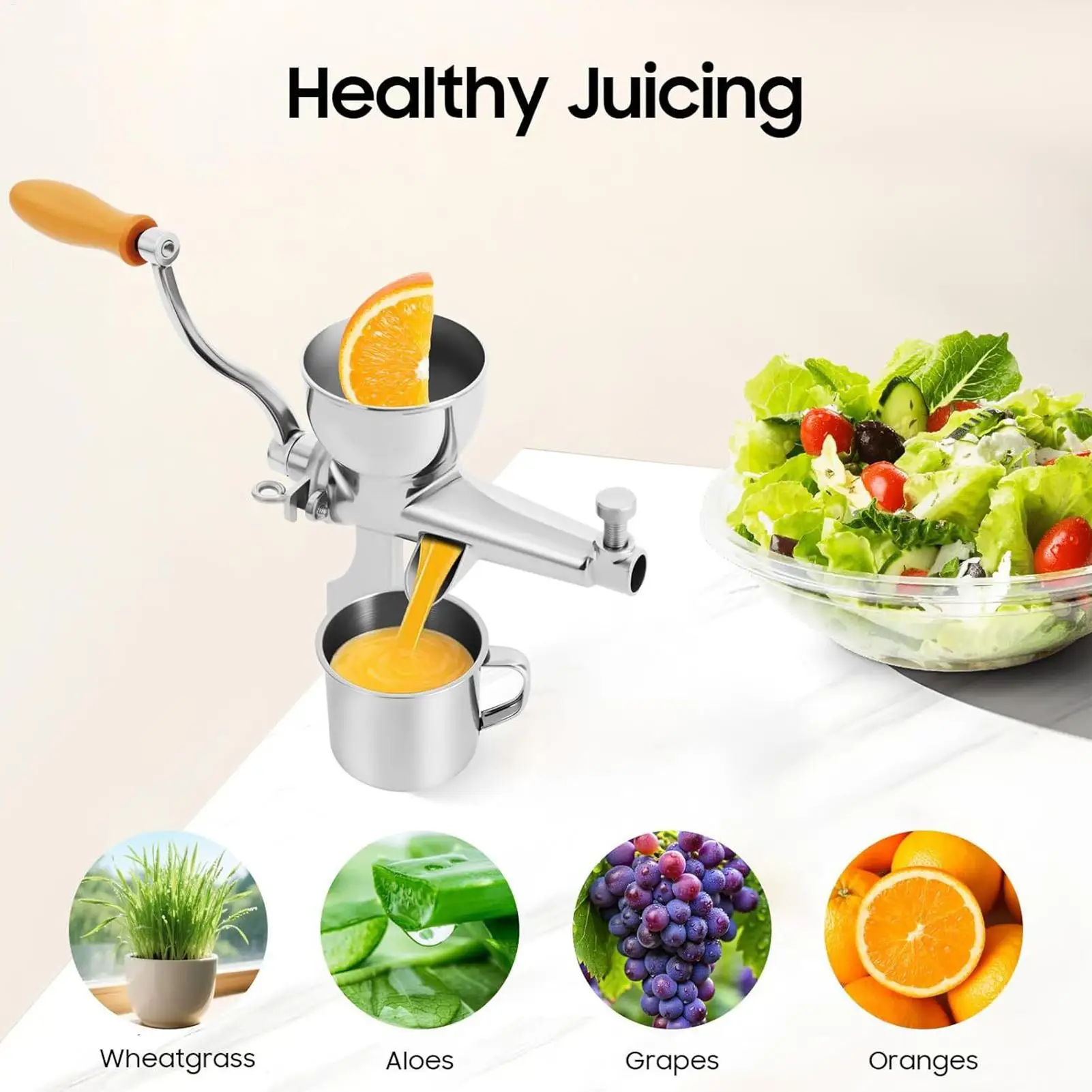 Celery Juicer Stainless Steel Juicer with Crank Handle Slow Manual Squeezer for Spinach Kale Wheatgrass Tomato Grape Pomegranate
Celery Juicer Stainless Steel Juicer with Crank Handle Slow Manual Squeezer for Spinach Kale Wheatgrass Tomato Grape Pomegranate