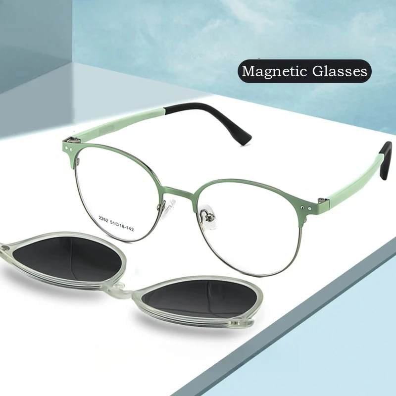Fashion Magnetic Polarized Clip-on Glasses Frame Women Retro Round UV400 Optical Prescription Sunglasses 2262 Custom Lenses
Fashion Magnetic Polarized Clip-on Glasses Frame Women Retro Round UV400 Optical Prescription Sunglasses 2262 Custom Lenses