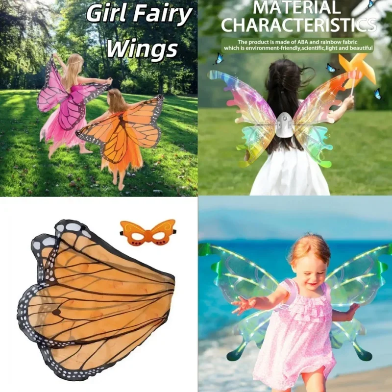 Gorgeous Butterfly Wings Cosplay Stage Kids Halloween Performance Mask Children's Elf Angel Wings Electric Fairy Wings for Girls
Gorgeous Butterfly Wings Cosplay Stage Kids Halloween Performance Mask Children's Elf Angel Wings Electric Fairy Wings for Girls