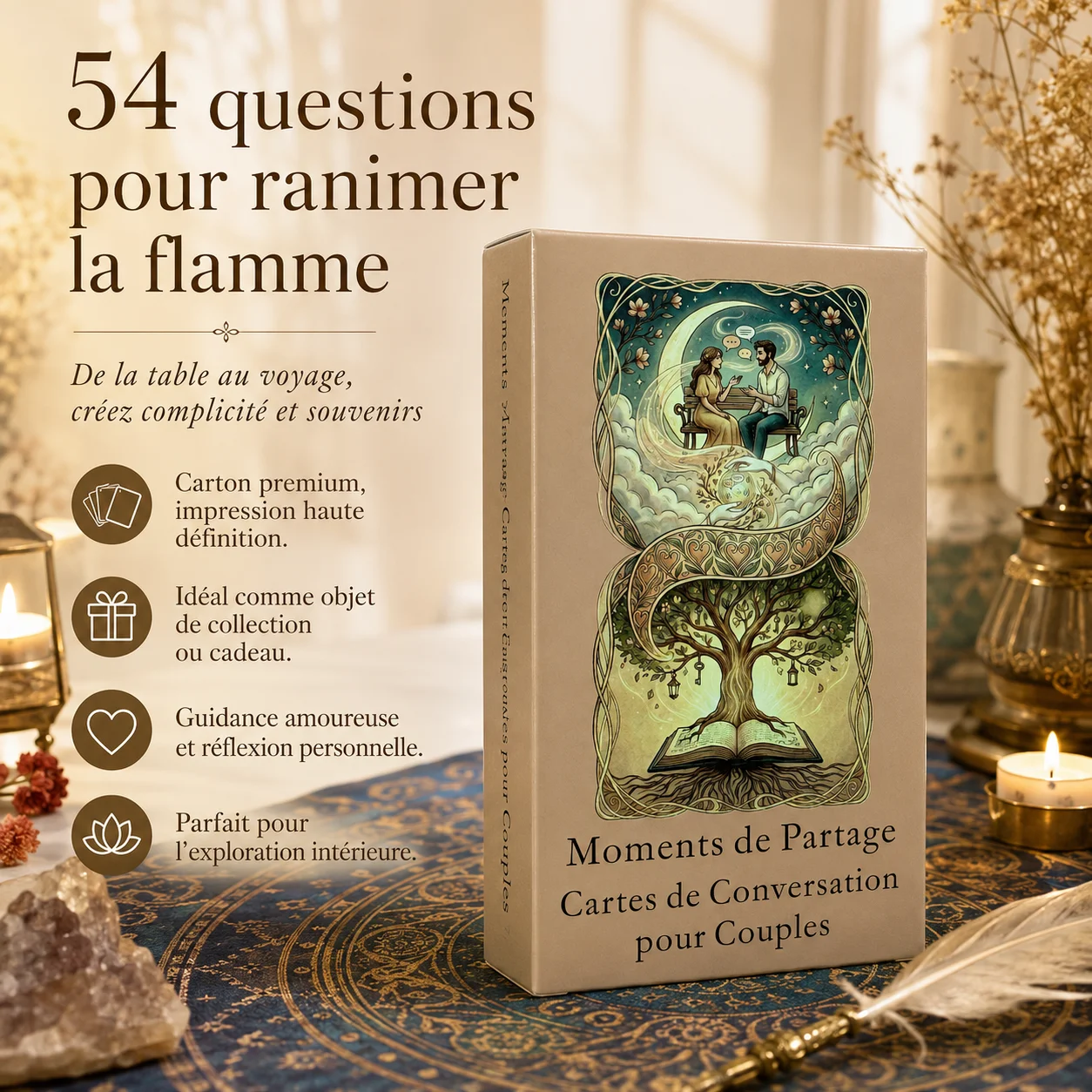 French Couple Tarot Cards, 54 Pieces Oracle Deck, Love Fortune-Telling Tool, Romantic Date Gift, Home Travel Essential
French Couple Tarot Cards, 54 Pieces Oracle Deck, Love Fortune-Telling Tool, Romantic Date Gift, Home Travel Essential