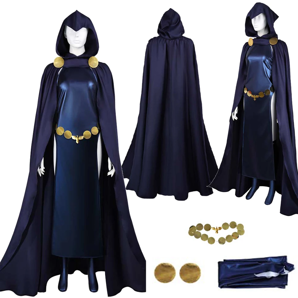 Cartoon Teen Cosplay Titan Raven Costume Role-playing Clothing Women Cloak With Hat Belt Fantasia Outfits Halloween Role Suit
Cartoon Teen Cosplay Titan Raven Costume Role-playing Clothing Women Cloak With Hat Belt Fantasia Outfits Halloween Role Suit