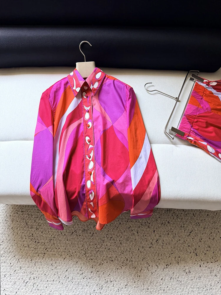 Spring Summer Fashion Daily Casual Vintage Geometric Print Cotton Blouses Women's Turn-down Collar Long Sleeve Loose Shirt
Spring Summer Fashion Daily Casual Vintage Geometric Print Cotton Blouses Women's Turn-down Collar Long Sleeve Loose Shirt