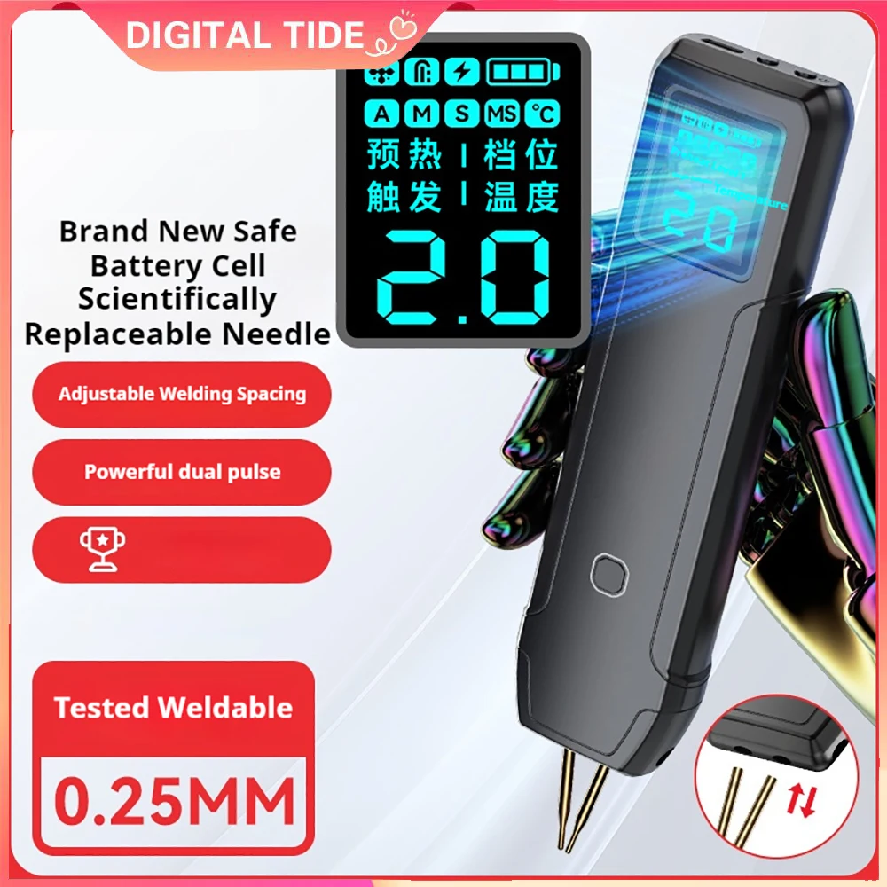 Портативный аккумуляторный аппарат для точечной сварки, 11 передач, 90 передач, 4,2 В с двойным импульсом Type-C для 18650/26650/36650, комплект для ремонта никелевых полос Power Bank
Портативный аккумуляторный аппарат для точечной сварки, 11 передач, 90 передач, 4,2 В с двойным импульсом Type-C для 18650/26650/36650, комплект для ремонта никелевых полос Power Bank