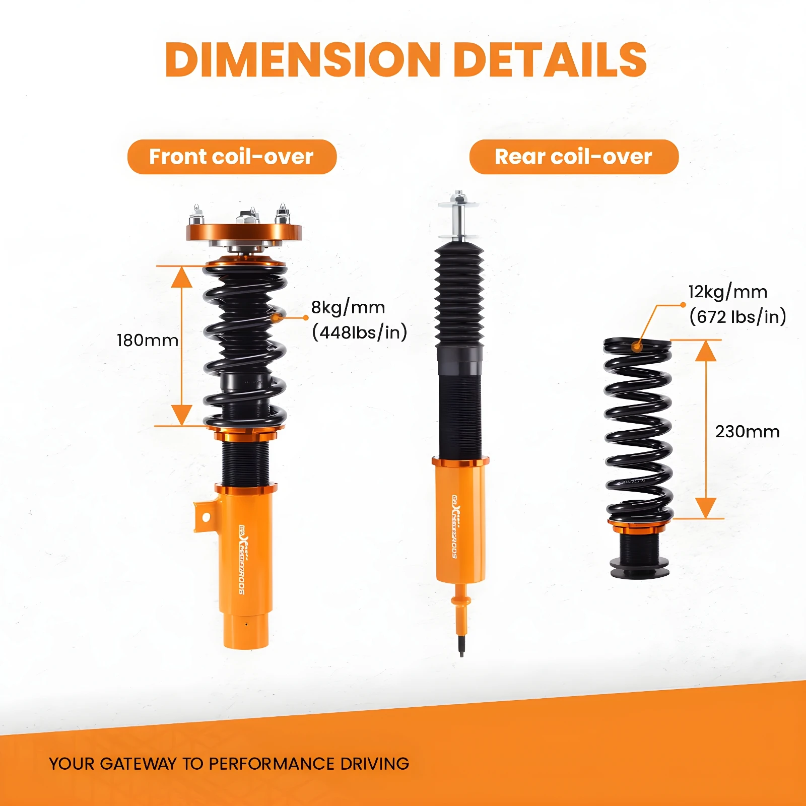 MaXpeedingrods Lowering Coilovers Suspension For BMW E90 E92 RWD 328i 335i 04-13
MaXpeedingrods Lowering Coilovers Suspension For BMW E90 E92 RWD 328i 335i 04-13