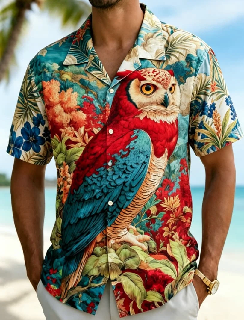 Men's Casual Tropical Plant Animal Shirt, Versatile Botanical Style for Summer , Daily Wear, Beach Vacations & Casual Outings
Men's Casual Tropical Plant Animal Shirt, Versatile Botanical Style for Summer , Daily Wear, Beach Vacations & Casual Outings
