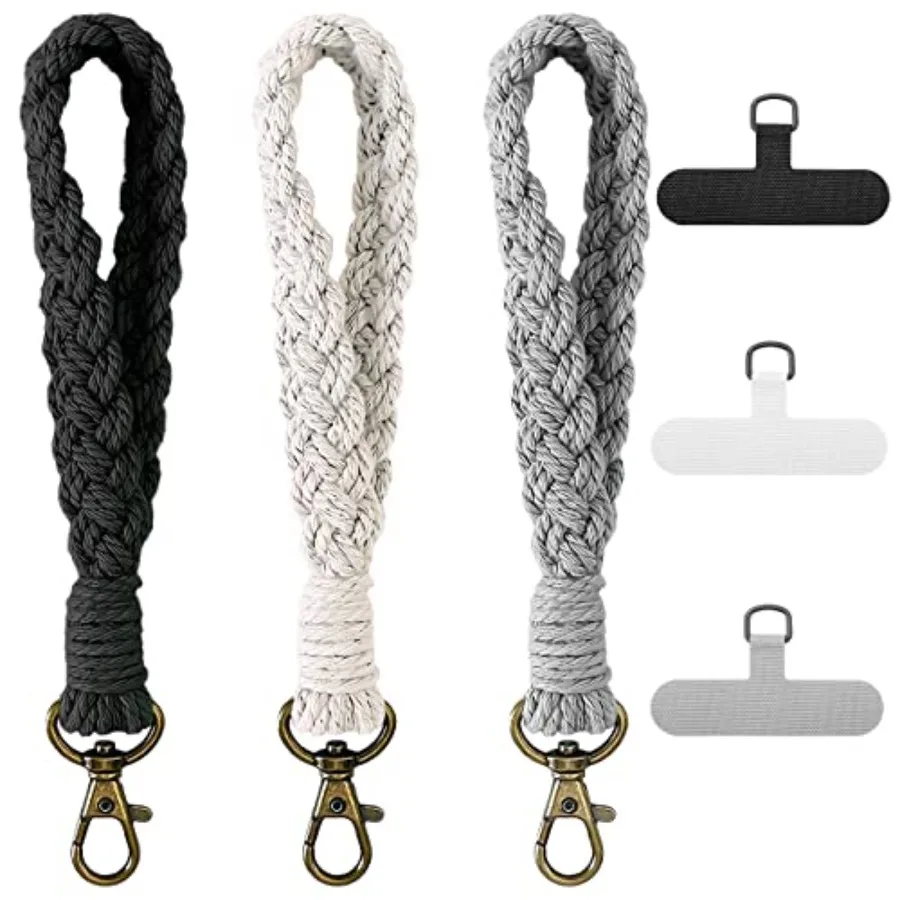 3 Pack Boho Macrame Phone Wrist Strap, Cell Phone Lanyard Bracelet, Handmade Smartphone Wristlet Keychain with Universal Strap
3 Pack Boho Macrame Phone Wrist Strap, Cell Phone Lanyard Bracelet, Handmade Smartphone Wristlet Keychain with Universal Strap