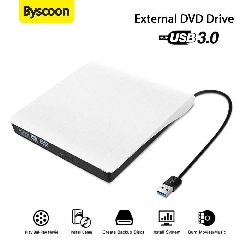 External DVD Drive USB 3.0 Portable Player for Laptop CD DVD +/-RW Disk Drive Burner Writer Reader For Desktop Windows Linux
External DVD Drive USB 3.0 Portable Player for Laptop CD DVD +/-RW Disk Drive Burner Writer Reader For Desktop Windows Linux