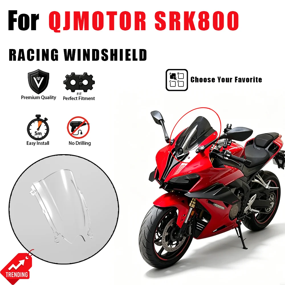 For QJMOTOR SRK800 SRK 800 RR Motorcycle Competition Windshield Heightened Lengthened Racing Windscreen Deflector Accessories
For QJMOTOR SRK800 SRK 800 RR Motorcycle Competition Windshield Heightened Lengthened Racing Windscreen Deflector Accessories