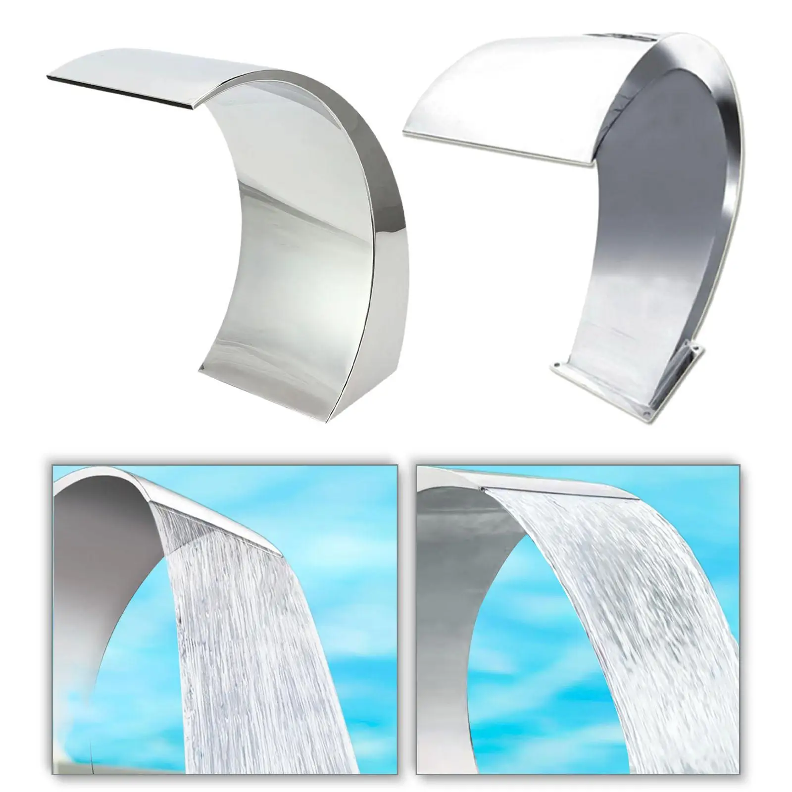 Swimming Pool Waterfall Fountain Stainless Steel Easy Installation Sturdy Water Feature Waterfall Spillway for Ponds Pools
Swimming Pool Waterfall Fountain Stainless Steel Easy Installation Sturdy Water Feature Waterfall Spillway for Ponds Pools