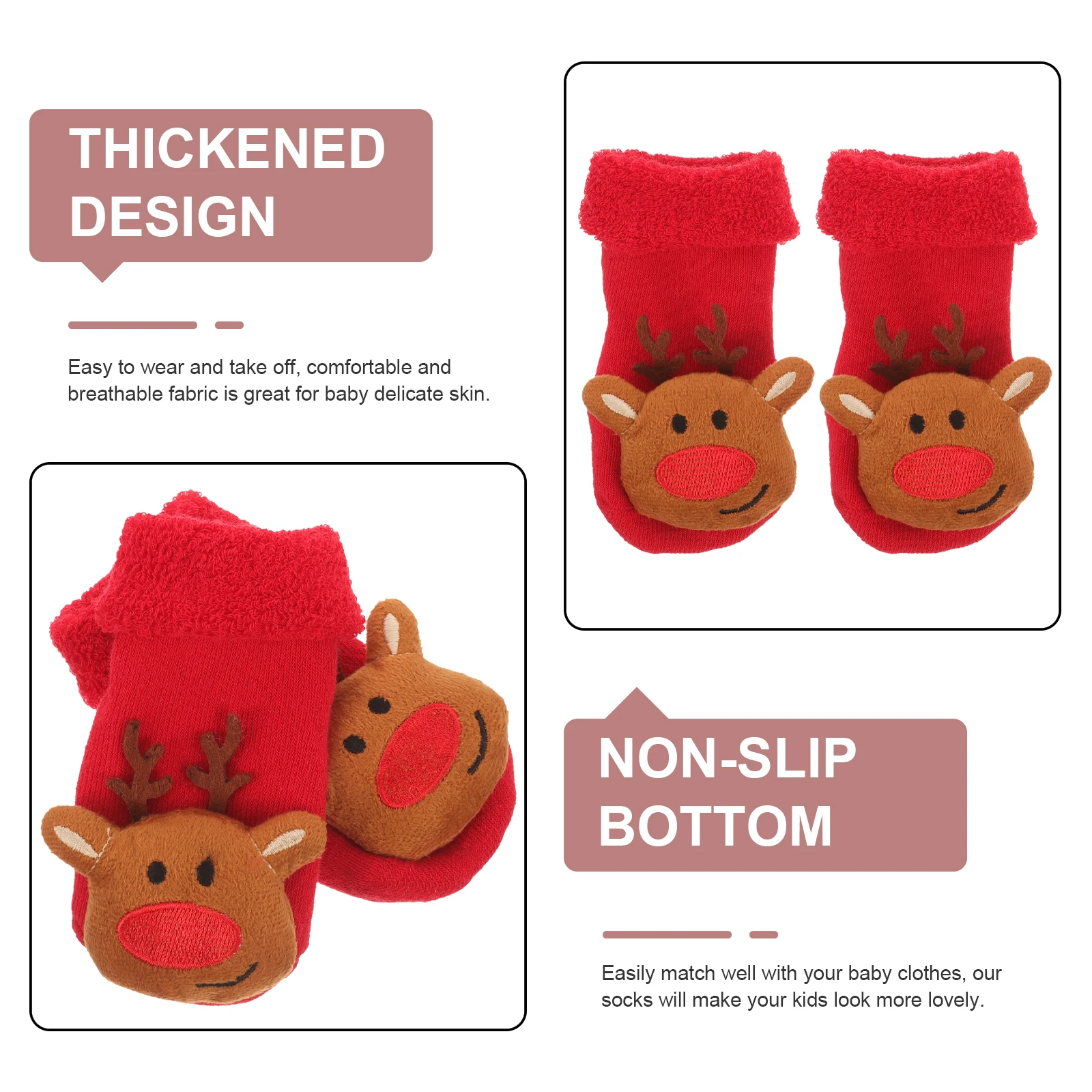 Winter Warm Red Reindeer Christmas Socks Baby Toddler Non Skid Floor Socks Combed Cotton Thickened Sock Gift 1 3Y Newborn
Winter Warm Red Reindeer Christmas Socks Baby Toddler Non Skid Floor Socks Combed Cotton Thickened Sock Gift 1 3Y Newborn
