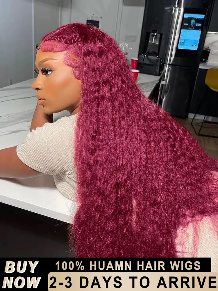 220 Density Deep Wave 99J Burgundy 13x6 HD Lace Frontal Wig Colored Water Wave 13x5 Curly 30 40 Inch Lace Front Human Hair Wigs
220 Density Deep Wave 99J Burgundy 13x6 HD Lace Frontal Wig Colored Water Wave 13x5 Curly 30 40 Inch Lace Front Human Hair Wigs