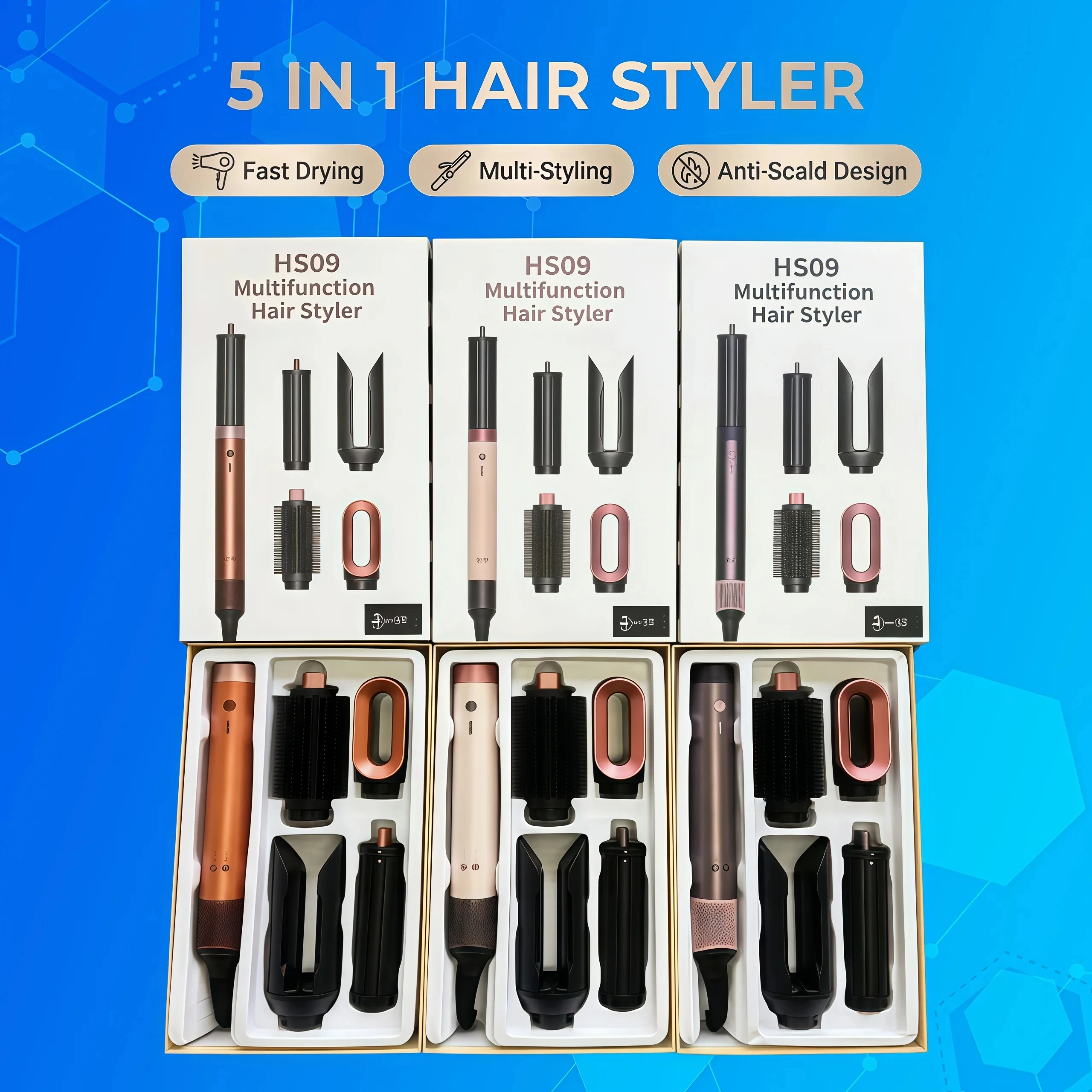 1700W 6 in 1 Professional Multifunctional Hair Dryer Hot Cold Air Brush Curling Iron Straightener Salon Grade Fast Drying
1700W 6 in 1 Professional Multifunctional Hair Dryer Hot Cold Air Brush Curling Iron Straightener Salon Grade Fast Drying