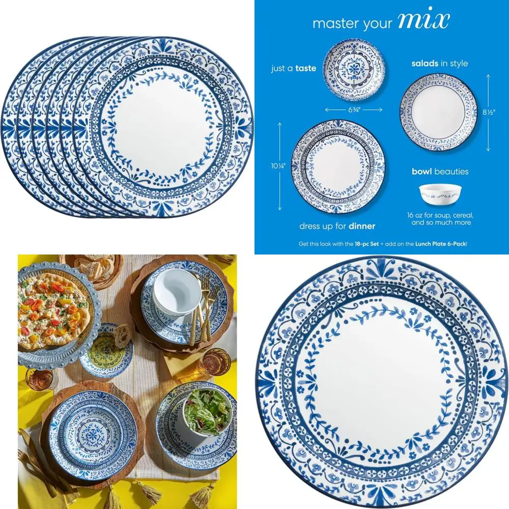 vitrelle 6 piece dinner plates set triple layer glass and chip resistant, lightweight round plates, portofino
vitrelle 6 piece dinner plates set triple layer glass and chip resistant, lightweight round plates, portofino