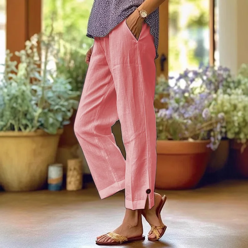 2025 Women's Cotton Linen Loose Solid Color Elastic Waist Pocket Straight Casual Pants
2025 Women's Cotton Linen Loose Solid Color Elastic Waist Pocket Straight Casual Pants
