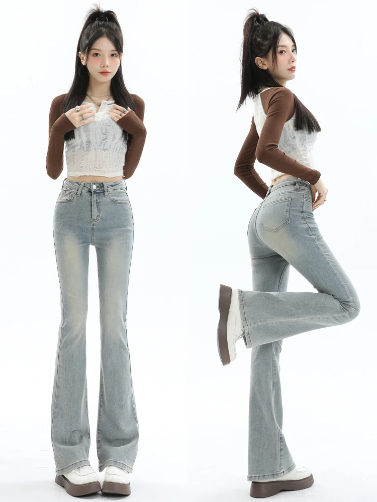 High Waist Bell Bot Jeans Women's Stretchy Slim Fit Light Color American Vibe Long Pants Autumn Season Faionable Denim
High Waist Bell Bot Jeans Women's Stretchy Slim Fit Light Color American Vibe Long Pants Autumn Season Faionable Denim