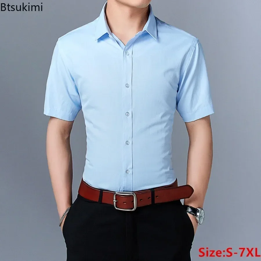 2025 Men's Summer Casual Short Sleeve Shirt Slim Fit Turn Down Collar Shirts Formal Office Business Shirts for Men Tops Big Size
2025 Men's Summer Casual Short Sleeve Shirt Slim Fit Turn Down Collar Shirts Formal Office Business Shirts for Men Tops Big Size