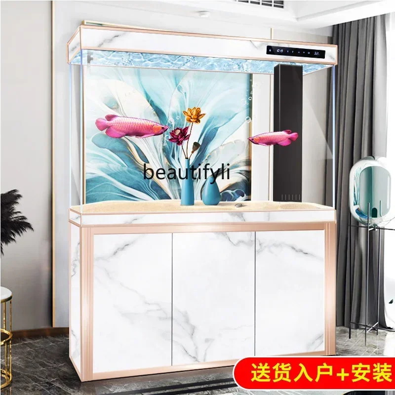 cqyFish tank living room large aquarium floor entrance water-free bottom filter intelligent ultra-white glass
cqyFish tank living room large aquarium floor entrance water-free bottom filter intelligent ultra-white glass
