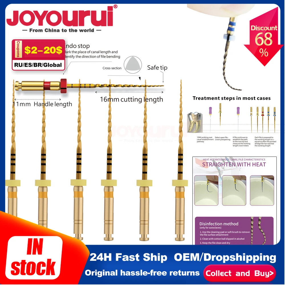 6pcs/pack High Quality Endodontic Niti Files Rotary Dental Endo Gold Rotary Files 21MM/25mm/31mm 0420# Dental Materials
6pcs/pack High Quality Endodontic Niti Files Rotary Dental Endo Gold Rotary Files 21MM/25mm/31mm 0420# Dental Materials