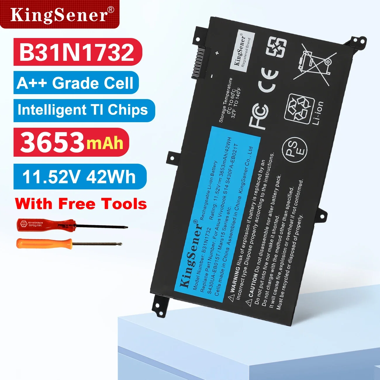 B31N1732 Аккумулятор для ноутбука VivoBook X430UA X430UF X430UN X430FA X430FN X571G X571LH X571GT 11,52 В 42WH
B31N1732 Аккумулятор для ноутбука VivoBook X430UA X430UF X430UN X430FA X430FN X571G X571LH X571GT 11,52 В 42WH