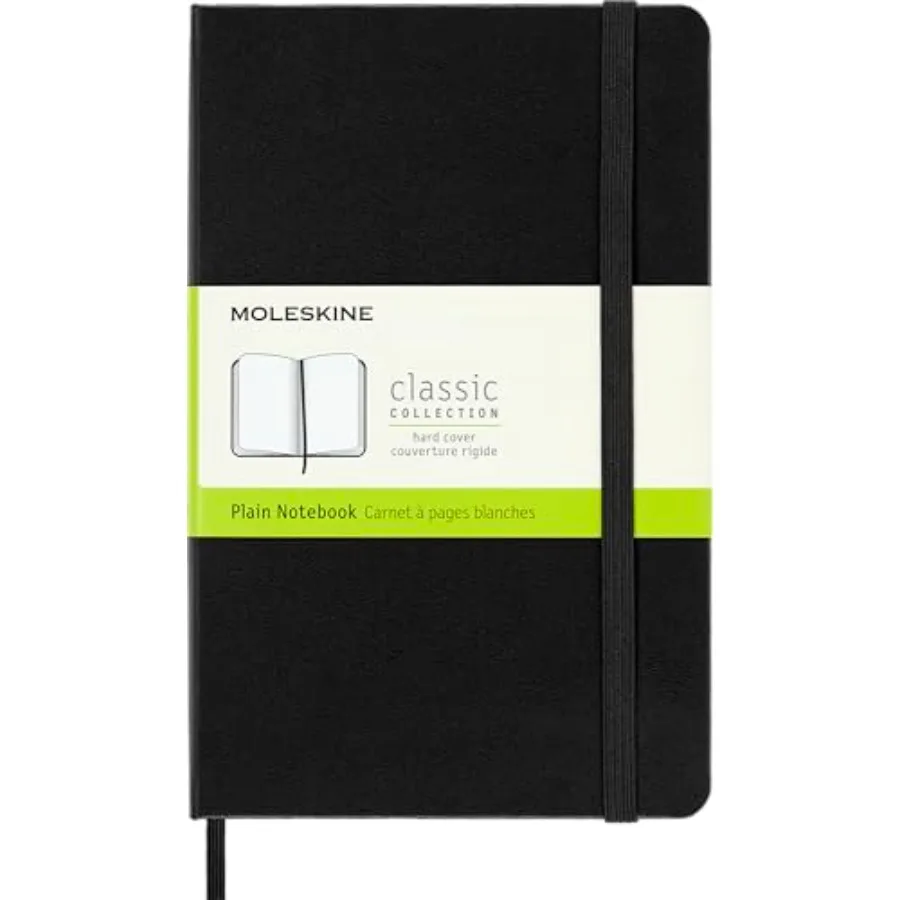Classic Notebook, Hard Cover, Medium 4.5" x 7" Plain/Blank, Black, 208 Pages
Classic Notebook, Hard Cover, Medium 4.5" x 7" Plain/Blank, Black, 208 Pages