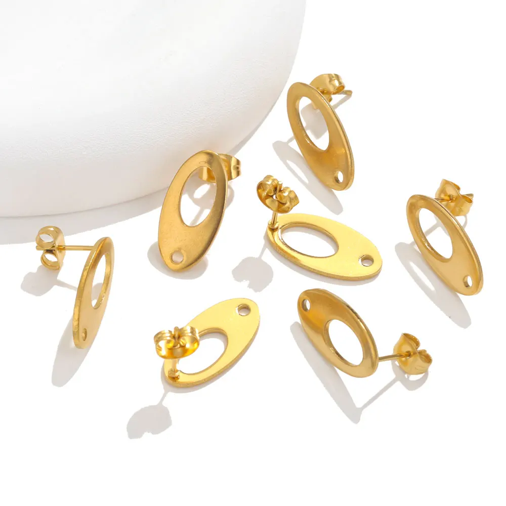 10pcs Stainless Steel Oval Base Earrings DIY Connector for DIY Earring Jewelry Making Supplies Gold-plated Earring Studs Base
10pcs Stainless Steel Oval Base Earrings DIY Connector for DIY Earring Jewelry Making Supplies Gold-plated Earring Studs Base