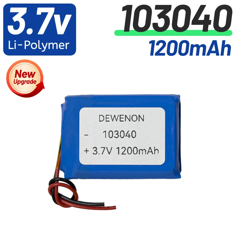 1200mAh 3.7V 103040 Li-Polymer Rechargeable Battery for GPS Navigator Bluetooth Headset PS4 DIY Tools Electric
1200mAh 3.7V 103040 Li-Polymer Rechargeable Battery for GPS Navigator Bluetooth Headset PS4 DIY Tools Electric