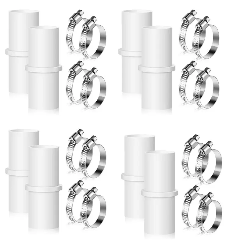8 Pieces Washing Machine Drain Hose Connectors Washer Extension Adapter With 16 Pieces Drain Hose Clamps
8 Pieces Washing Machine Drain Hose Connectors Washer Extension Adapter With 16 Pieces Drain Hose Clamps