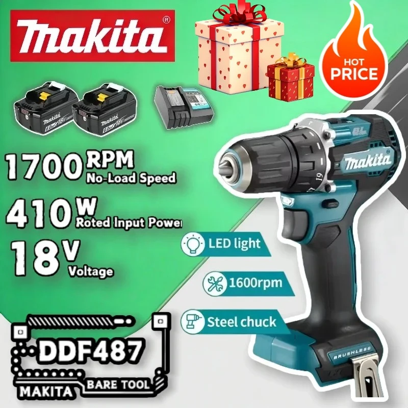 Makita DDF487 18V Brushless Screwdriver Electric Drill Impact Drill Of Decoration Team Power Tools For Makita 18V /20V Battery
Makita DDF487 18V Brushless Screwdriver Electric Drill Impact Drill Of Decoration Team Power Tools For Makita 18V /20V Battery