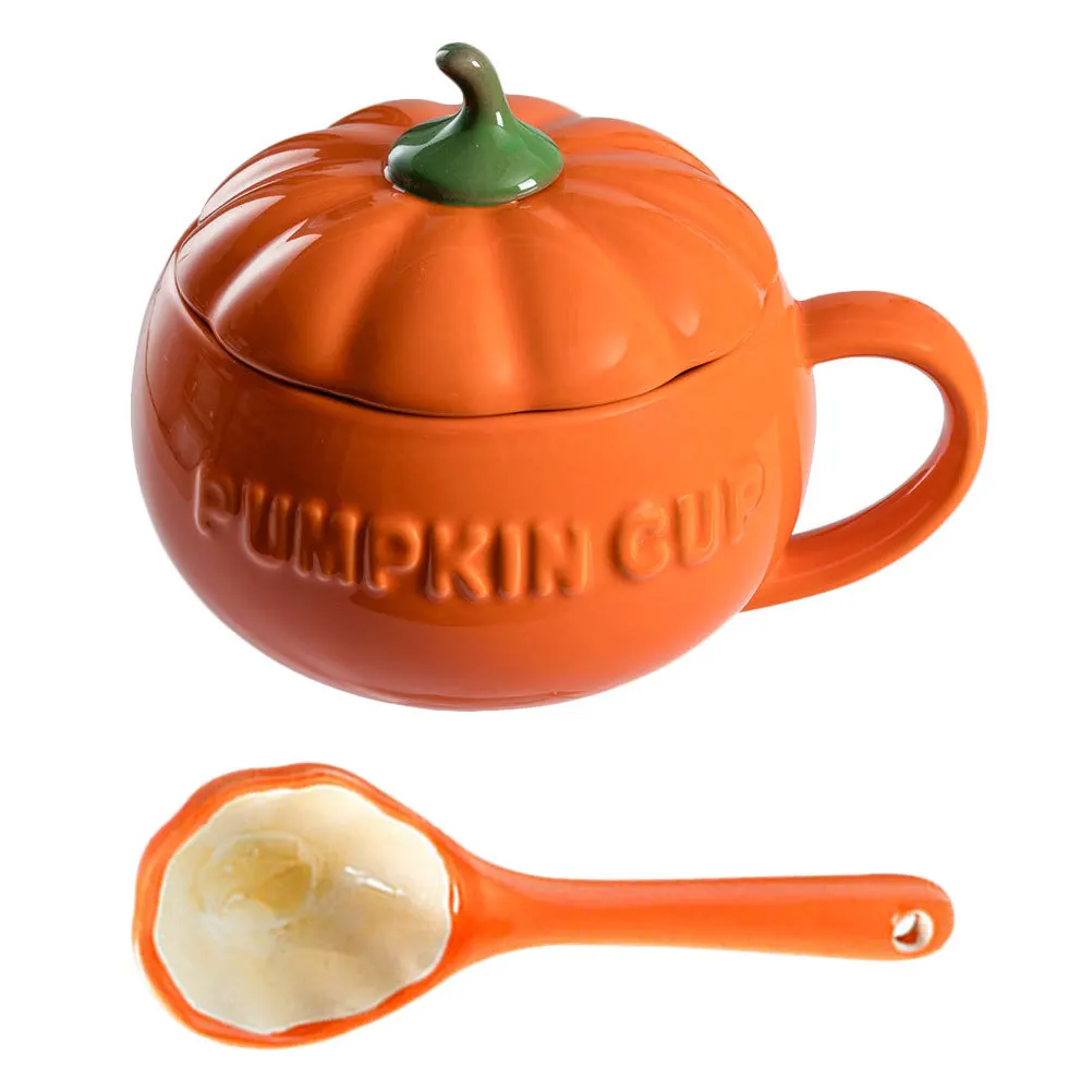 1Set Creative Pumpkin Shape Ceramic Cup Halloween Water Coffee Milk Cup with Spoon Ergonomic Handle Orange Ceramic Tableware 
1Set Creative Pumpkin Shape Ceramic Cup Halloween Water Coffee Milk Cup with Spoon Ergonomic Handle Orange Ceramic Tableware