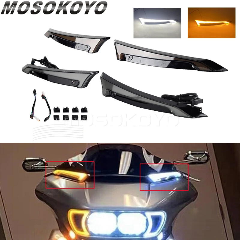For Harley Road Glide FLTRX FLTRXS FLTRXST 2015-UP LED Windshield Headlight Vent Trim Lights Turn Signal Light Lamp Smoke Lens
For Harley Road Glide FLTRX FLTRXS FLTRXST 2015-UP LED Windshield Headlight Vent Trim Lights Turn Signal Light Lamp Smoke Lens