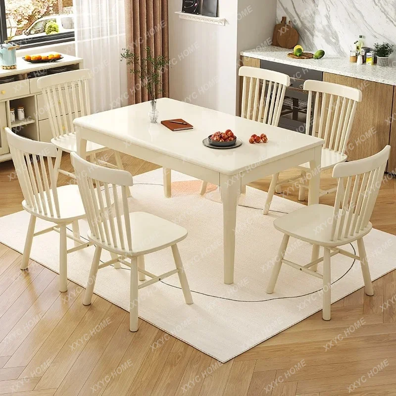 ls04 cream style dining table household rectangular square table all solid wood dining table
ls04 cream style dining table household rectangular square table all solid wood dining table