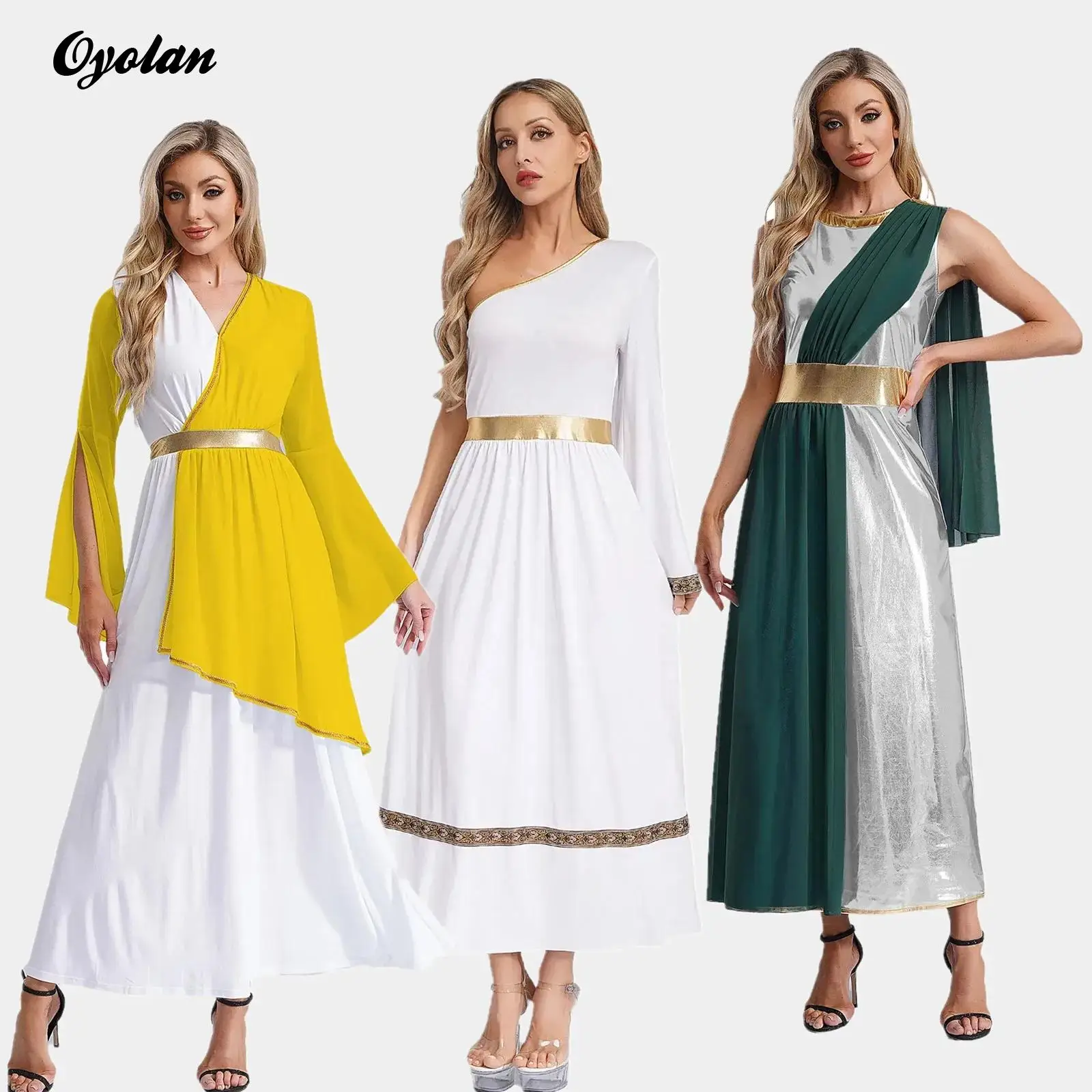 Women Greek Roman Queen Princess Ancient Cosplay Costume Toga Gown V Neck Long Sleeve Tunic Dress Halloween Dress Up Costume
Women Greek Roman Queen Princess Ancient Cosplay Costume Toga Gown V Neck Long Sleeve Tunic Dress Halloween Dress Up Costume