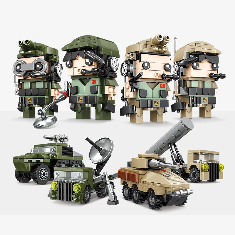 Идея Moc Строительный строительный блок Маленькая военная машина Кирпичи Большая голова Армейские силы Фигурки Коллекция игрушек для мальчиков Подарки
Идея Moc Строительный строительный блок Маленькая военная машина Кирпичи Большая голова Армейские силы Фигурки Коллекция игрушек для мальчиков Подарки