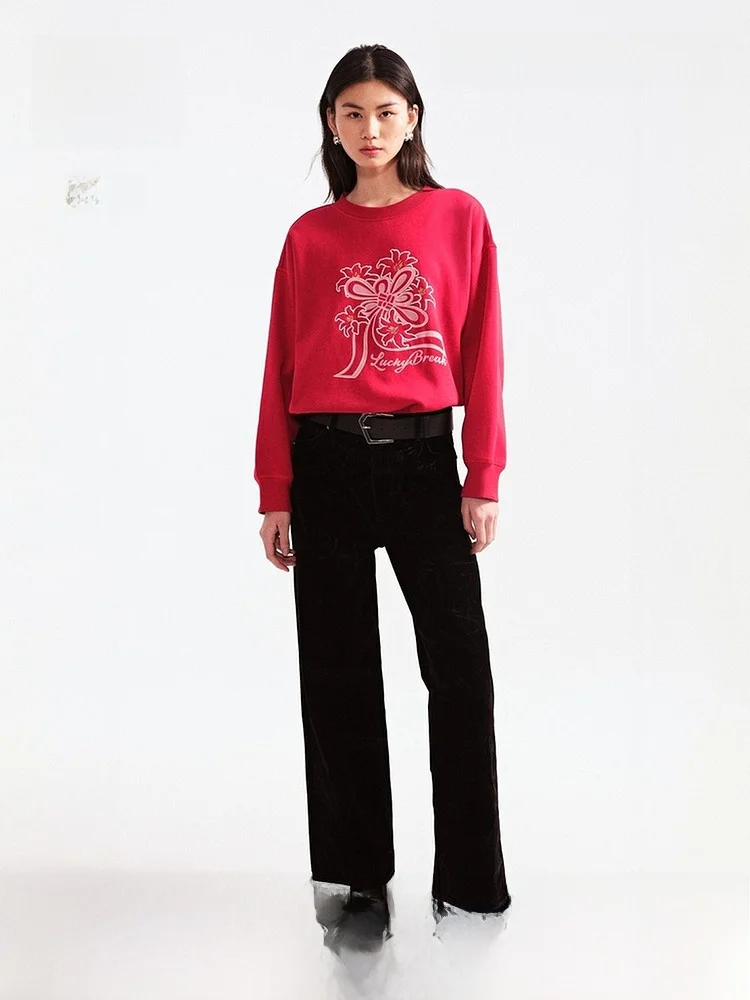 Women's Fleece-lined Round-neck Sweatshirt Outdoor Travel Printed Pattern H&M Standard Fit Long Sleeve Cotton Polyester Blend
Women's Fleece-lined Round-neck Sweatshirt Outdoor Travel Printed Pattern H&M Standard Fit Long Sleeve Cotton Polyester Blend