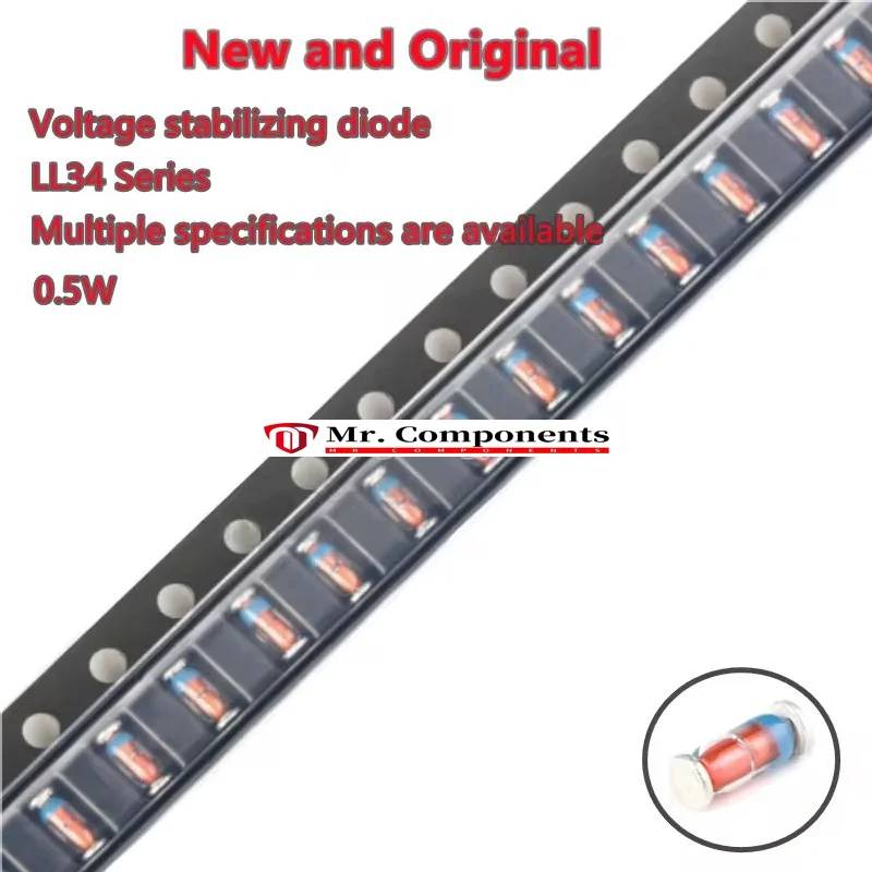 100 шт. диод стабилизации напряжения для поверхностного монтажа ZMM 2,4 В 3,3 В 4,7 В 5,1 В 10 В 12 В 15 В 22 В 24 В 47 В 68 В 0,5 Вт LL-34 1206 стекло цилиндрический новый
100 шт. диод стабилизации напряжения для поверхностного монтажа ZMM 2,4 В 3,3 В 4,7 В 5,1 В 10 В 12 В 15 В 22 В 24 В 47 В 68 В 0,5 Вт LL-34 1206 стекло цилиндрический новый