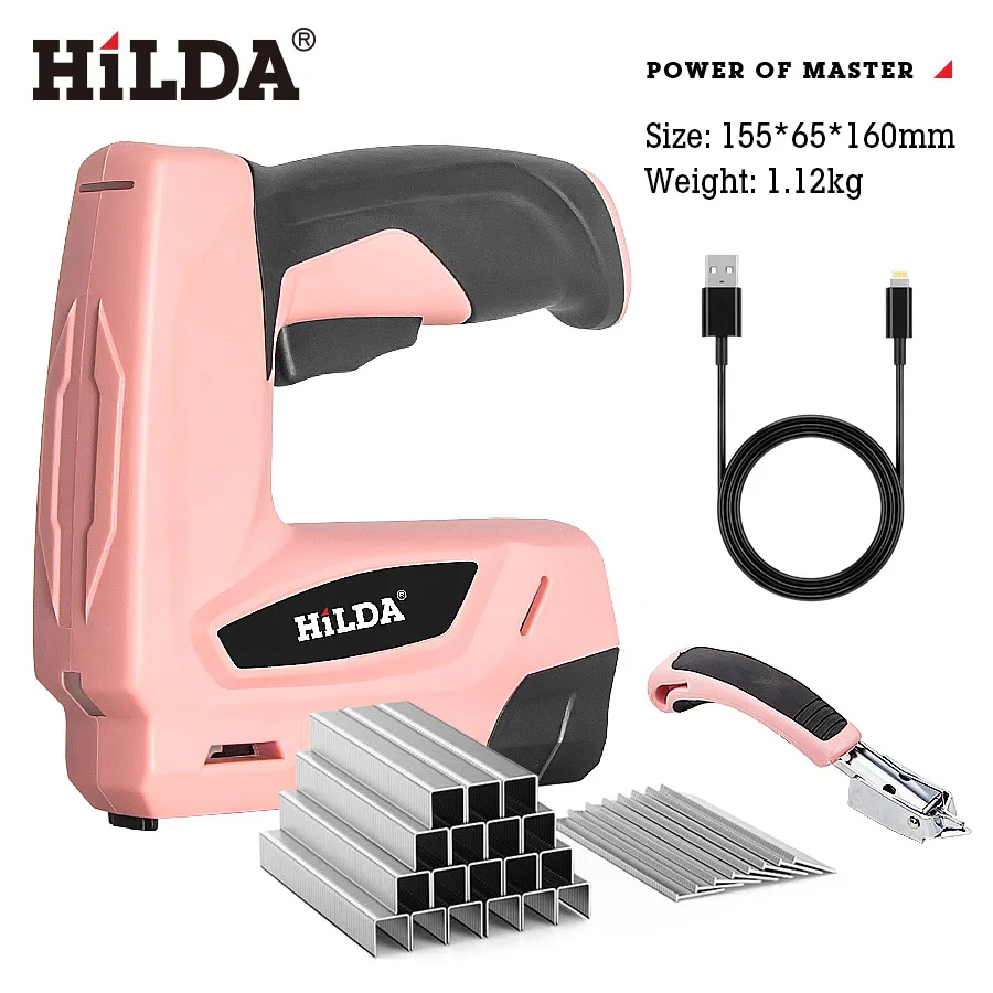 HILDA USBElectric 2-in-1 Air Nail Gun Furniture Pneumatic Gun Wood Frame Stapler Pneumatic Tool Power Tools with 2000pcs Staples
HILDA USBElectric 2-in-1 Air Nail Gun Furniture Pneumatic Gun Wood Frame Stapler Pneumatic Tool Power Tools with 2000pcs Staples