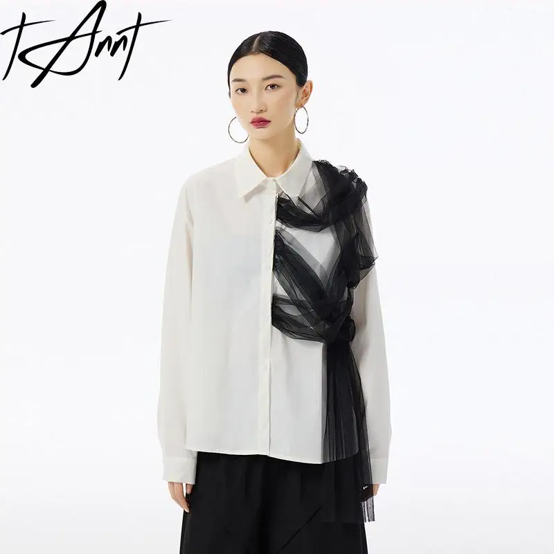 Tannt Women Shirt 2025 New Mesh Patchwork Black White Blouse Tops For Women Long Sleeves Casual Fashion Loose Shirt Blouse
Tannt Women Shirt 2025 New Mesh Patchwork Black White Blouse Tops For Women Long Sleeves Casual Fashion Loose Shirt Blouse