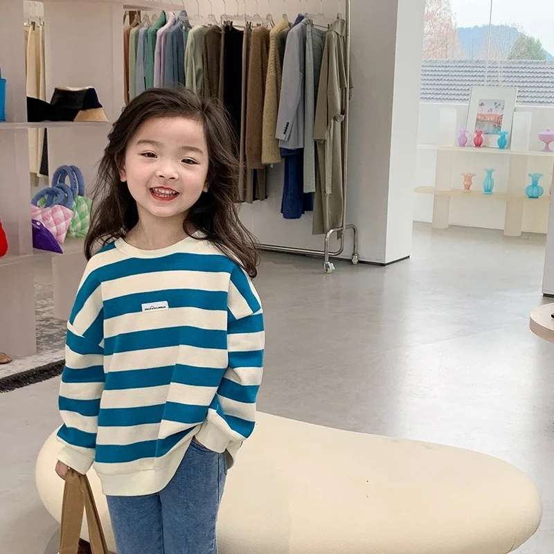 Spring fashion Girls cotton striped sweatshirts Kids loose casual Tops clothes 1-8Y
Spring fashion Girls cotton striped sweatshirts Kids loose casual Tops clothes 1-8Y