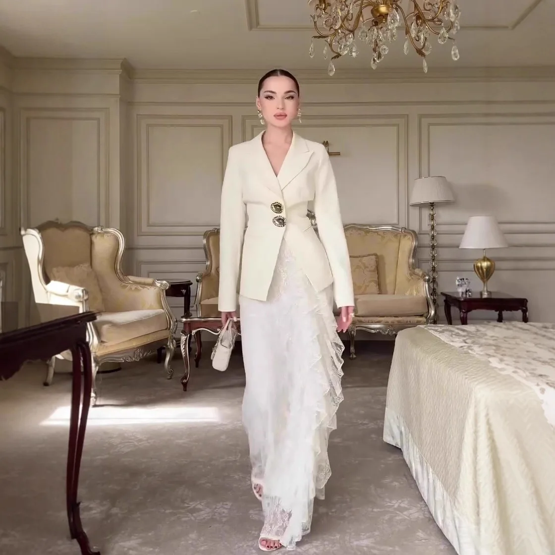 Комплект из 2 предметов: женский блейзер и длинная юбка с кружевом для Ид, праздничный мусульманский наряд на Рамадан 2026, джалабия, марокканский кафтан, арабские мусульманские ансамбли из Дубая
Комплект из 2 предметов: женский блейзер и длинная юбка с кружевом для Ид, праздничный мусульманский наряд на Рамадан 2026, джалабия, марокканский кафтан, арабские мусульманские ансамбли из Дубая