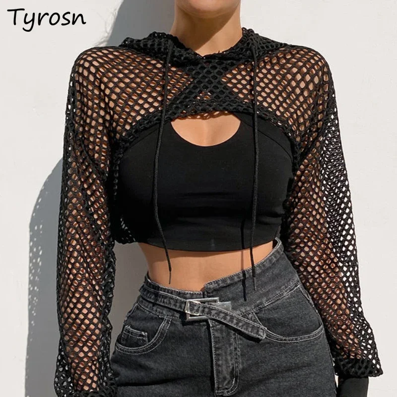 With Hat Hoodies Women Summer Crop Hollow Out Sun-proof All-match Streetwear Fashion Sexy Hooded European Style Simple Females
With Hat Hoodies Women Summer Crop Hollow Out Sun-proof All-match Streetwear Fashion Sexy Hooded European Style Simple Females