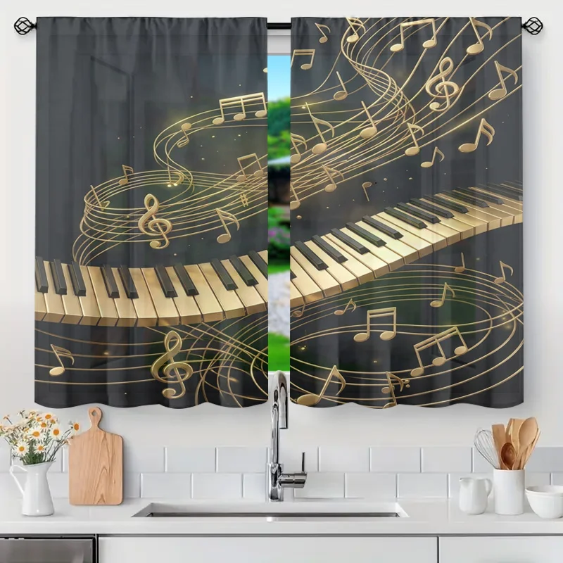 Luxurious Musical Notes Curtain Piano Keyboard Semi-Sheer Window Drapery Art for Living Room Home Decor Accent Panel
Luxurious Musical Notes Curtain Piano Keyboard Semi-Sheer Window Drapery Art for Living Room Home Decor Accent Panel