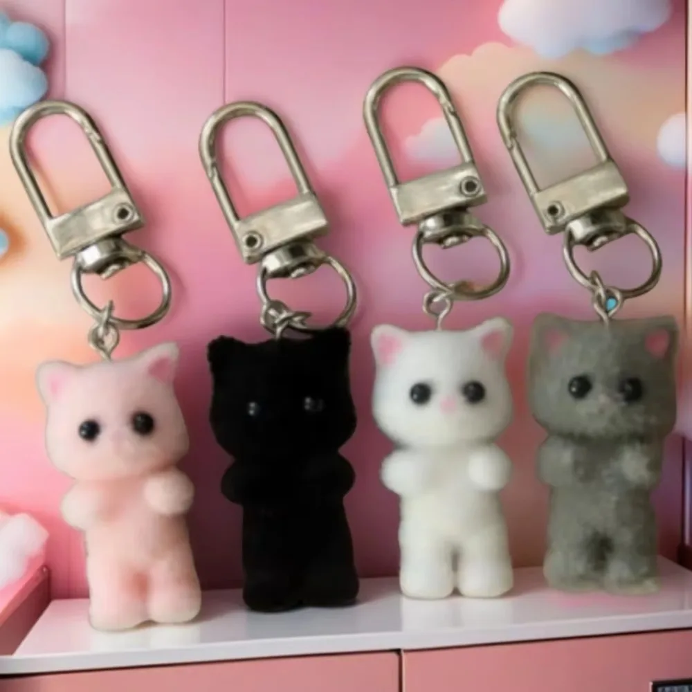 Cute Flocking Simulation Animal 3D Cat Keychain Cartoon Cute Doll Bag Purse Phones Pendant Keyring Girl Key Ring Chain Gift
Cute Flocking Simulation Animal 3D Cat Keychain Cartoon Cute Doll Bag Purse Phones Pendant Keyring Girl Key Ring Chain Gift