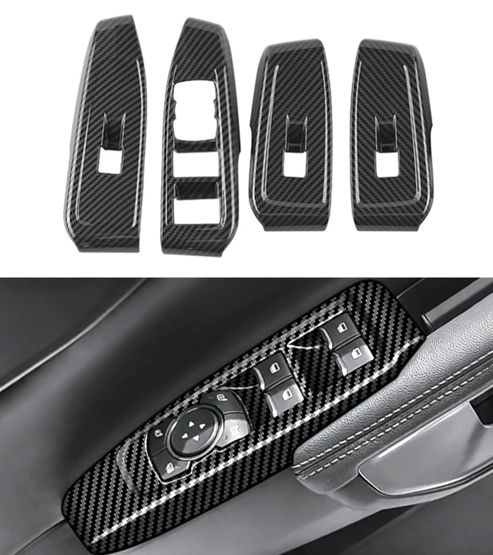 Carbon Fiber Look Window Switch Panel Cover Trim For 2024-2026 Ford Ranger SuperCrew Interior Accessories
Carbon Fiber Look Window Switch Panel Cover Trim For 2024-2026 Ford Ranger SuperCrew Interior Accessories