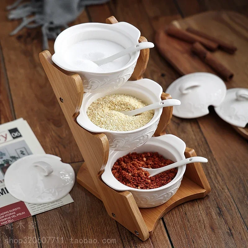 Kitchen Seasoning Jar Ceramic Set Household Salt, Sugar, and Monosodium Glutamate Chicken Essence Bottle Condiment Seasoning
Kitchen Seasoning Jar Ceramic Set Household Salt, Sugar, and Monosodium Glutamate Chicken Essence Bottle Condiment Seasoning